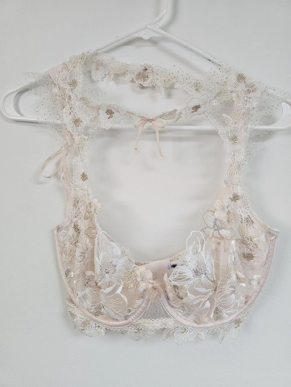 For Love & Lemons Delicate Lace Floral Girly Soft Girl Romantic Bra Lingerie